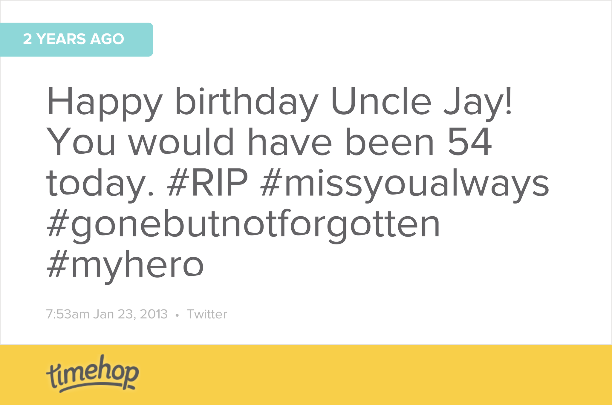 Happy birthday Uncle Jay! R.I.P. missing you always! 