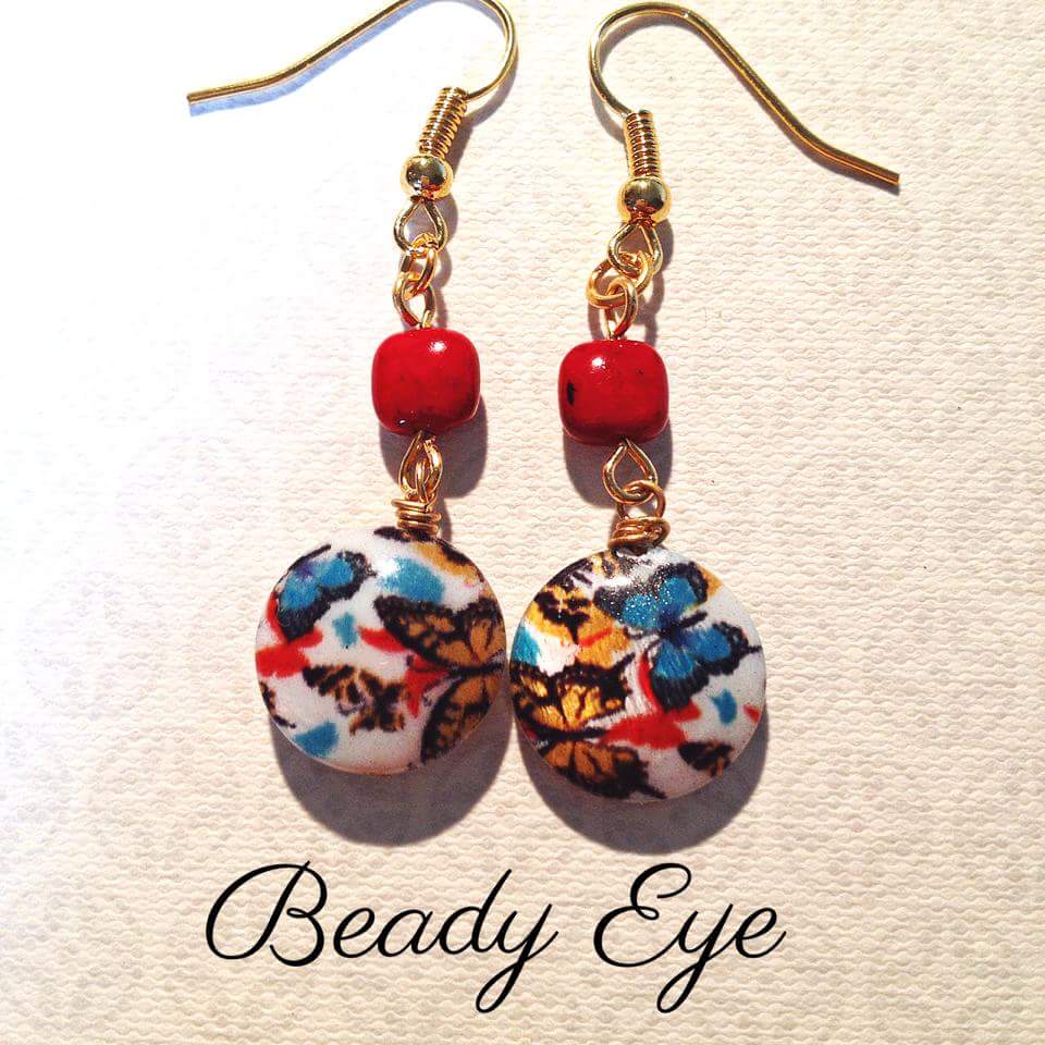 BeadyeyeInfo's tweet photo. Mother of pearl butterfly earrings with red dyed marble squares. #TGIF #fridayfavorites #handmade #jewelry http://t.co/HPbqoEXTUi