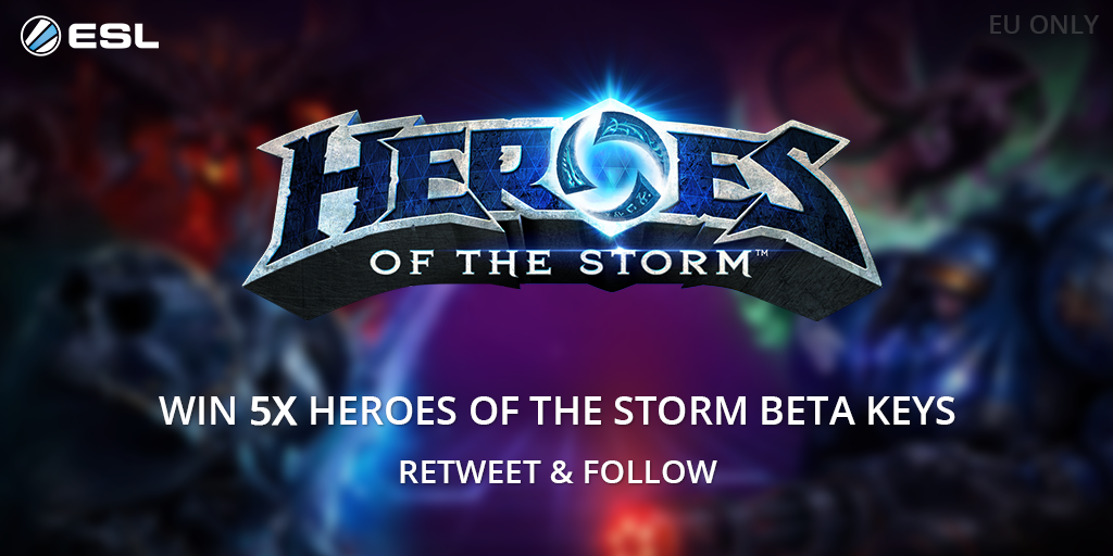ESLUK's tweet photo. We're giving away 5x Heroes of the Storm Beta keys. All you have to do is RT &amp; Follow us! Winners notified later. http://t.co/OgNupa2qMU