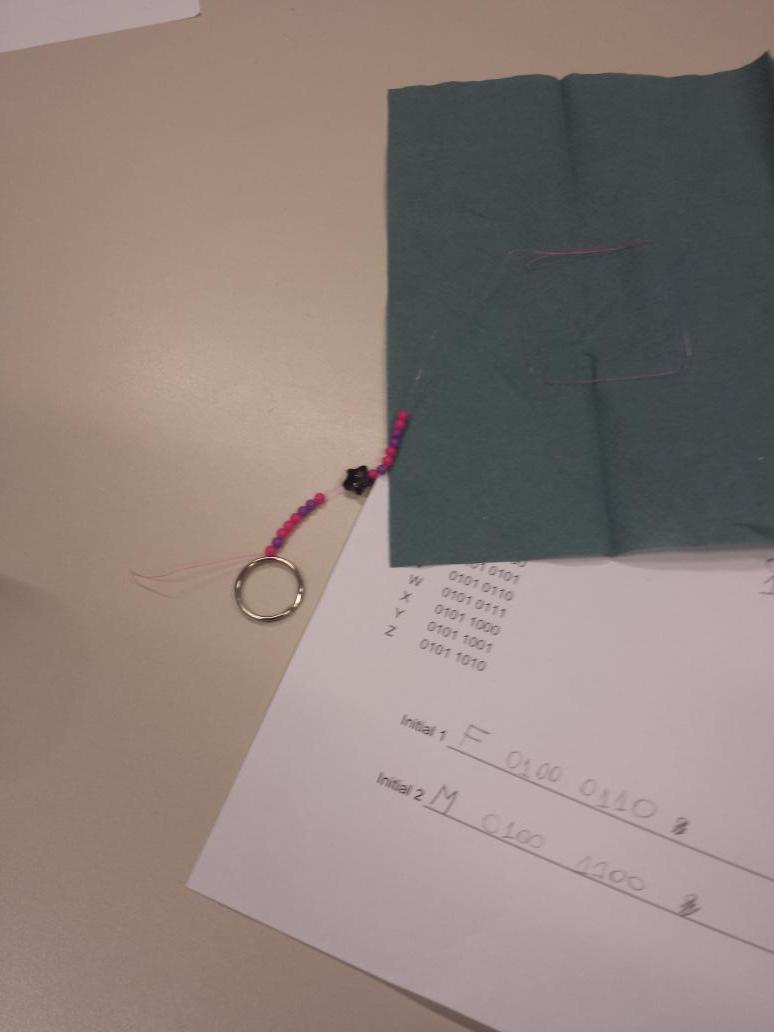 CoderRoyston's tweet photo. Trying new things at our dojo today making little #binary bead keyrings #coderpics http://t.co/PMEt4RXGu6