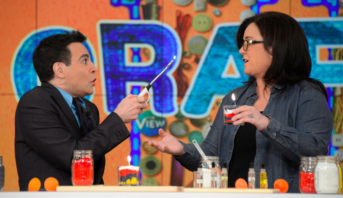TheView's tweet image. He's easily impressed... @macantone said: "I love to poke!" #RosiesCraftyU