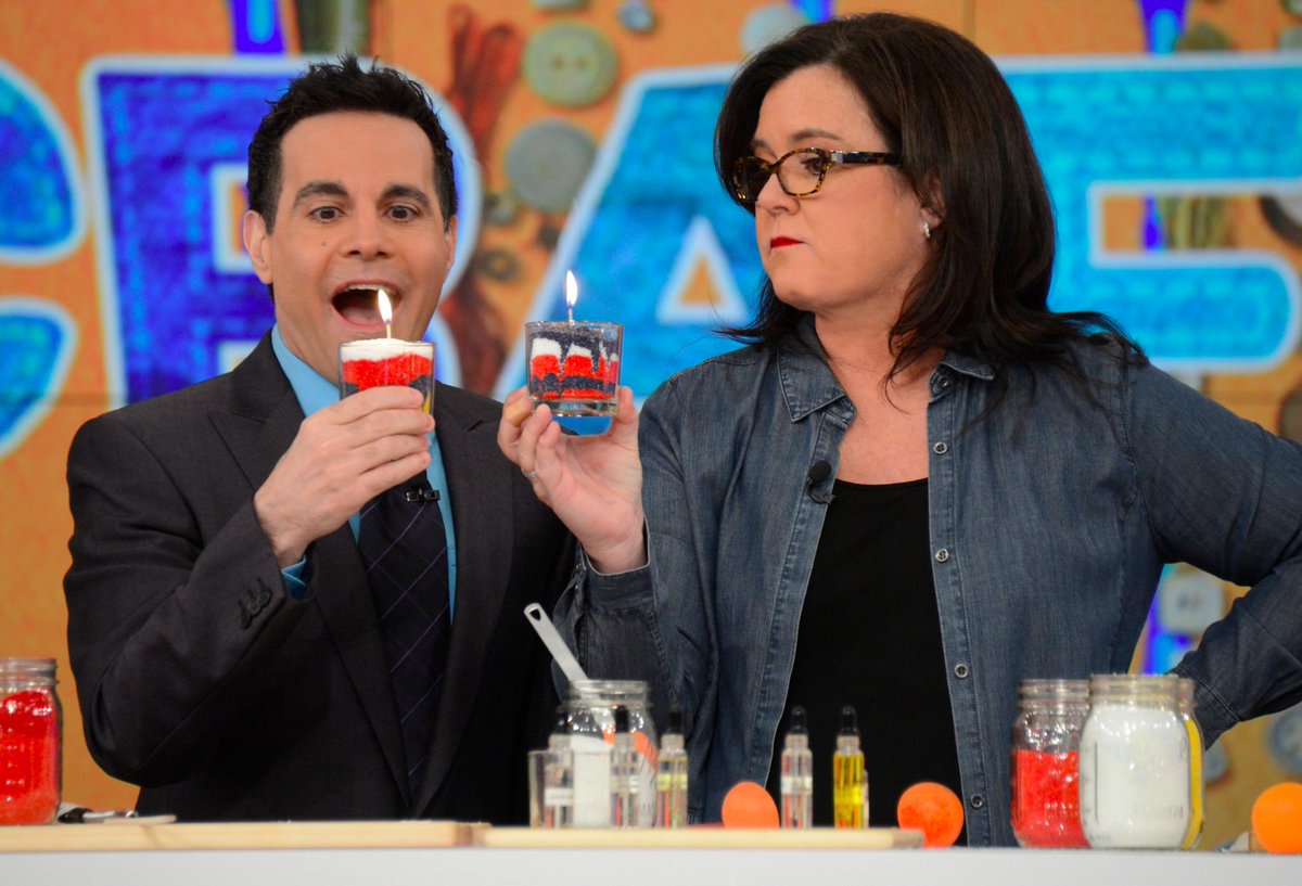TheView's tweet image. He's easily impressed... @macantone said: "I love to poke!" #RosiesCraftyU