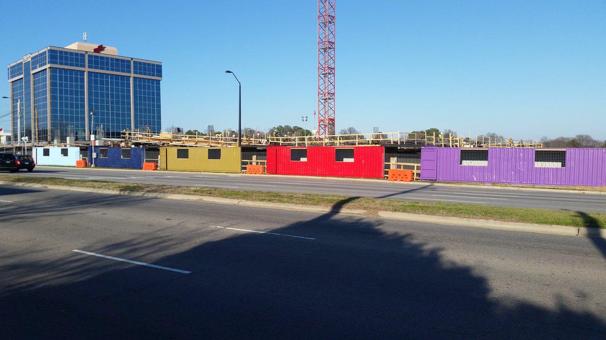 VisitNorthHills's tweet photo. Sidewalk is open! 1st correct guess as to what the sidewalk container colors represent wins $25 gift card. #TowerTwo http://t.co/FQPYsPSnLb