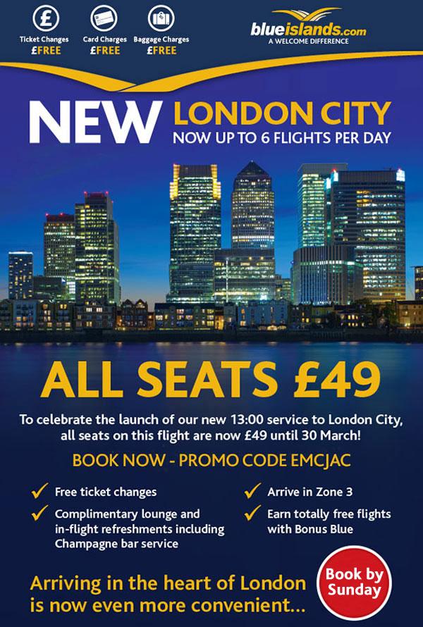 flights to london city from jersey