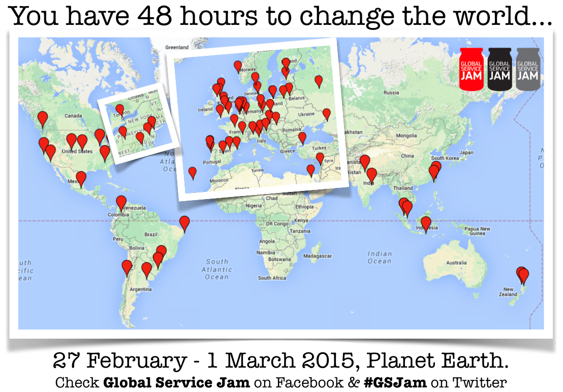 GSJam's tweet photo. Earth’s biggest #designthinking #custexp #ux #service event in 80+ cities! Join us in your town? :) #GSJam #cx http://t.co/GlrI4OT6Yr