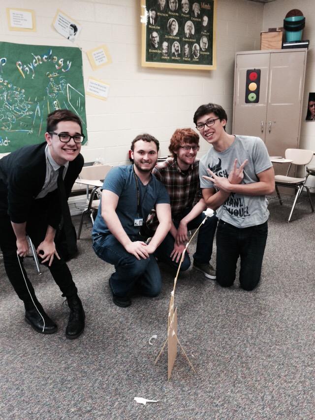 HeatherSchroed9's tweet photo. 4th hr Marshmallow challenge winners 36.5in #FHSpsych! http://t.co/rCwefuyIQI