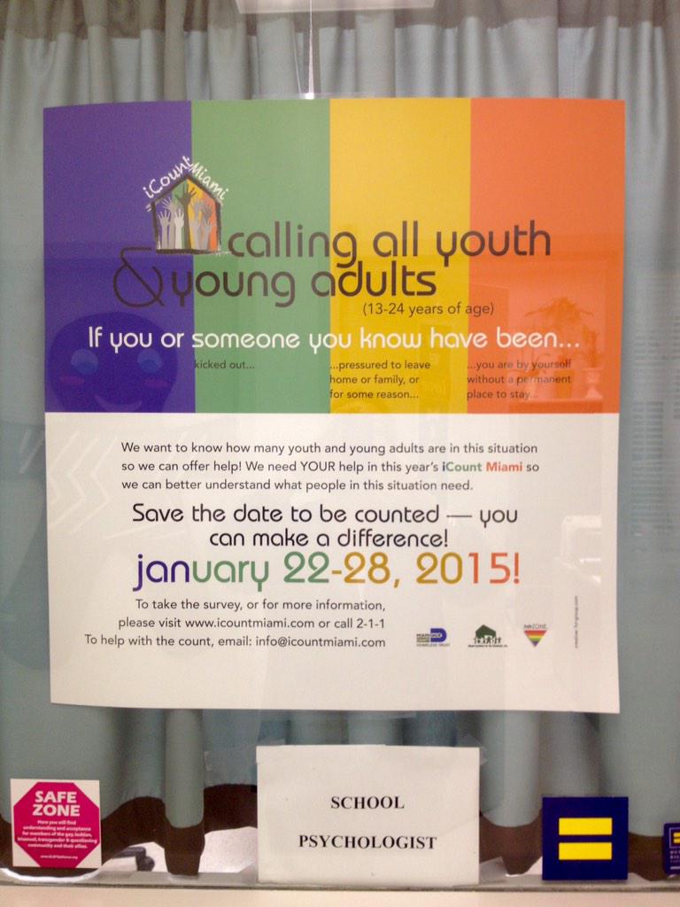 Let's keep #iCountMiami going &amp; reach ALL the youth that need housing support! Thanks Krop HS for the poster!