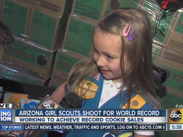 Good luck, <a href="/GSACPC/">Girl Scouts Arizona</a>! #GirlScouts looking to break cookie sales record for #SuperBowl on.abc15.com/1CJF0z1