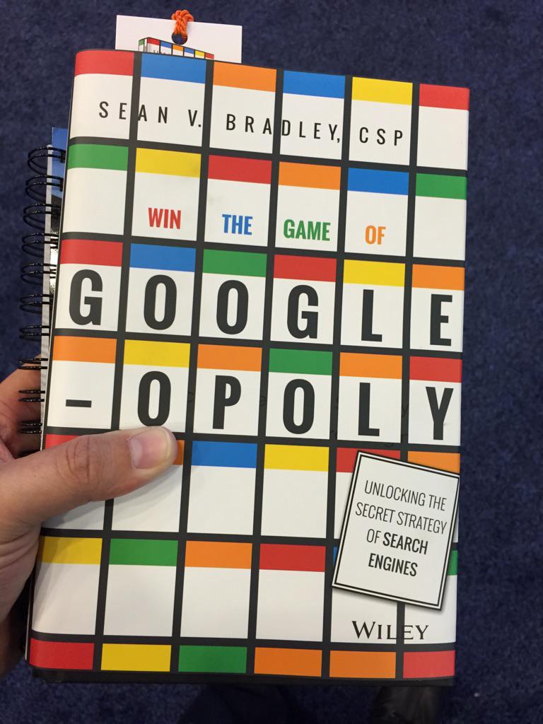 HospitalityDef's tweet photo. Finally got my @GoogleopolyBook! Excited to read it @seanvbradley! #Googleopoly #NADA2015 #NADA http://t.co/NFxE0Bw036