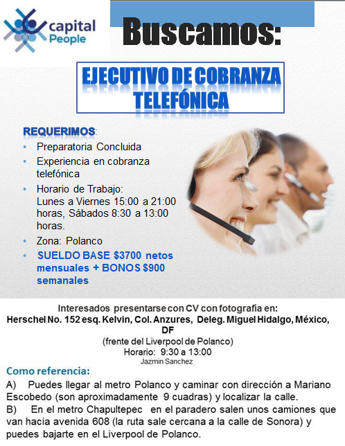 CapitalPeopleRH's tweet photo. Buscas una oportunidad. Capital People te esta esperando  #empleo #vacante #ofertalaboral #callcenter #cobranza    RT http://t.co/T2fTgwSUvA