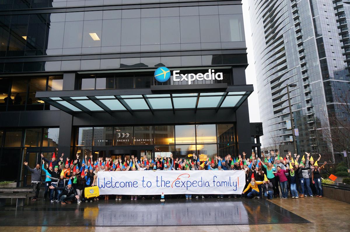 lifeatEG's tweet photo. #LifeAtExpedia means welcoming new folks to our growing family. @Travelocity, weβll make a great team! #GnomeStyle http://t.co/1ifXvcdhoO