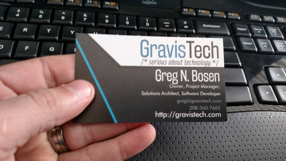 GravisTech's tweet image. Business cards are in! @gregbosen