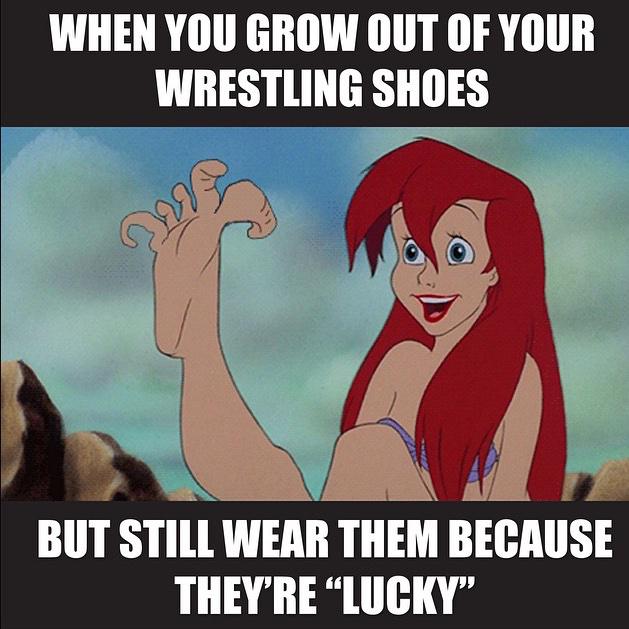 This meme from our friends <a href="/WrestlingMart/">WrestlingMart</a> had us like😂 and 😳 bc we've been there.. #Wrestlingprobs