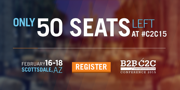 DevMcDonnell's tweet photo. Are you attending @Content2Convert? Only 50 seats left up for grabs! http://t.co/tW2weYDnrI http://t.co/EpPaszu5vD #C2C15