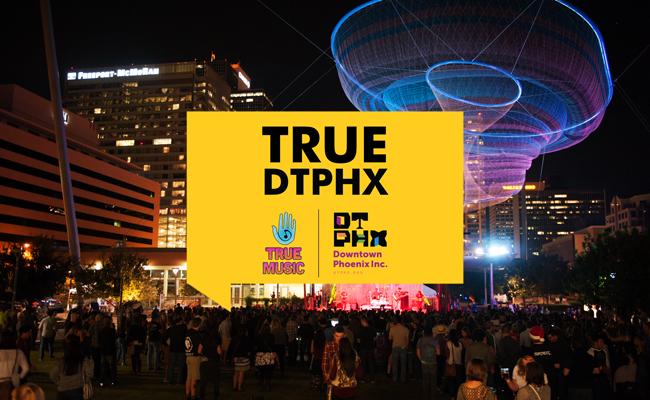 PhoenixParks's tweet photo. #TrueDTPHX is tonight and tomorrow at @CivicSpacePark featuring a free local music festival, food trucks and more http://t.co/aYjfQ27bn7