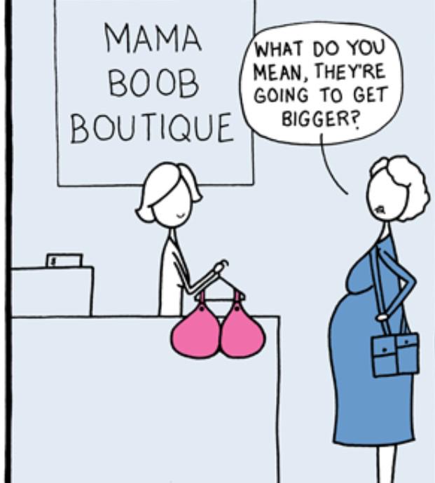 Am I wearing these boobs or are they wearing me? 😆#PregnancyProblems #pregnancyprobs http://t.co/9uATDPgIuk