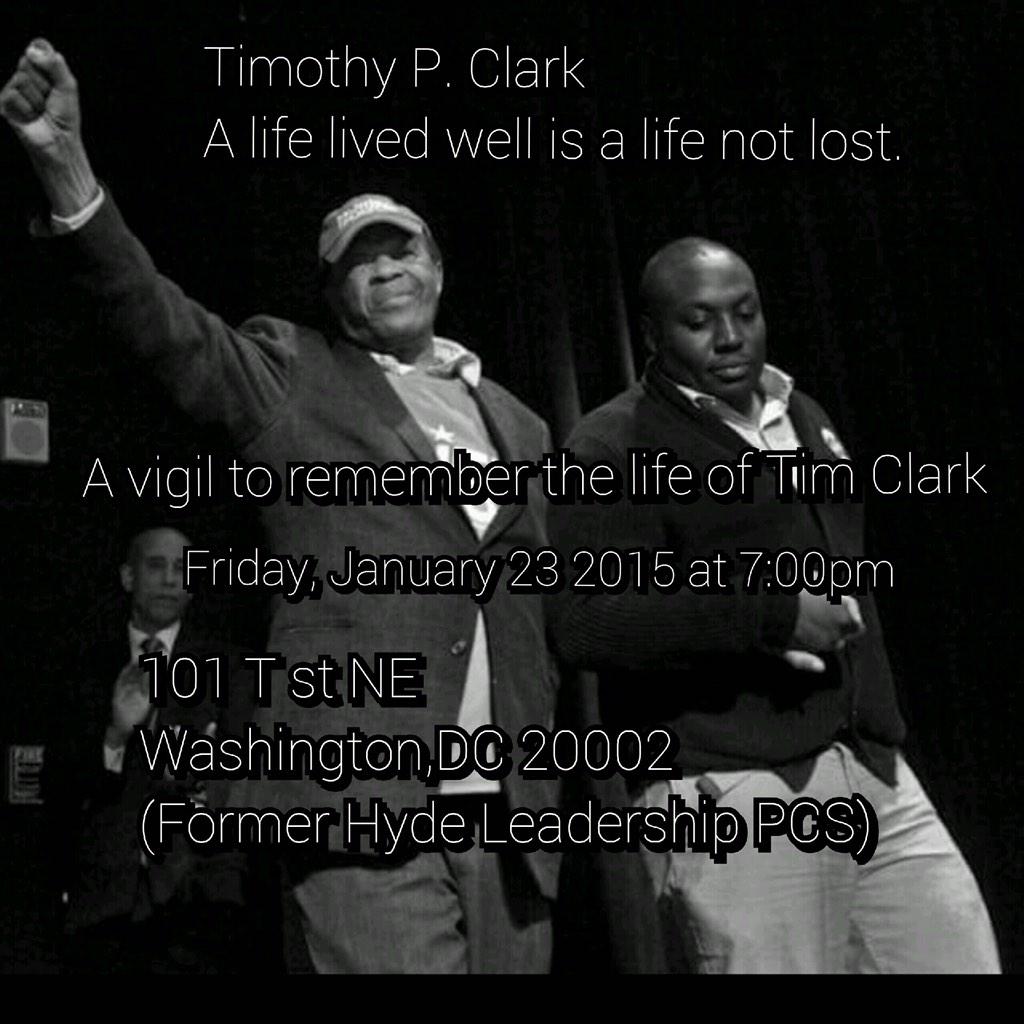 Tonight, we will gather to remember Tim Clark. Vigil at 7 pm at 101 T Street NE. #RIPTimClark