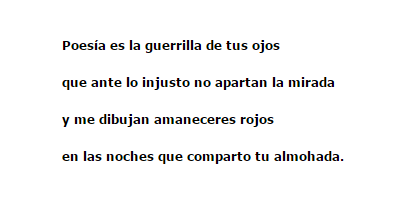 tejiendonubes's tweet photo. "Poesía es la guerrilla de tus ojos
que ante lo injusto no apartan la mirada"

#AitorCuervo
http://t.co/7hX01FVP9Q http://t.co/5DMafpOB4p