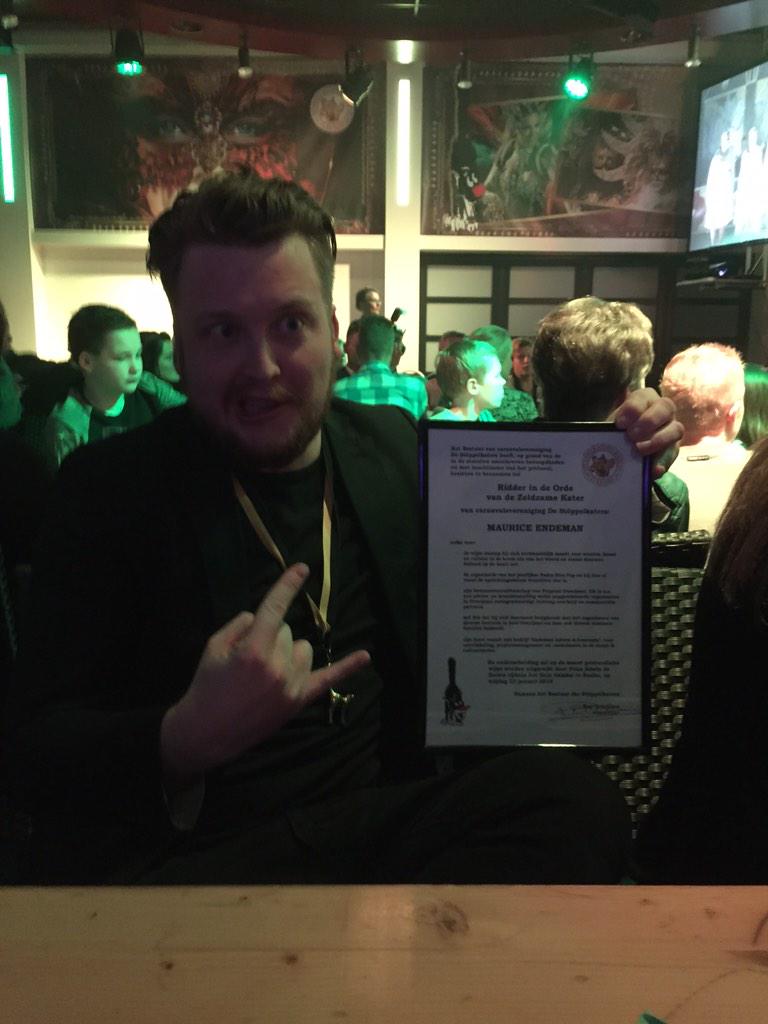 <a href="/maurice_endeman/">Maurice Endeman</a> is Ridder in de orde ban de zeldzame Kater <a href="/Stoppelkaters/">Stöppelkaters</a> #geingala2015
