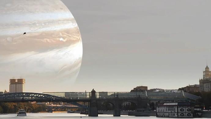 jupiter orbiting the earth russian space agency s awesome cgi