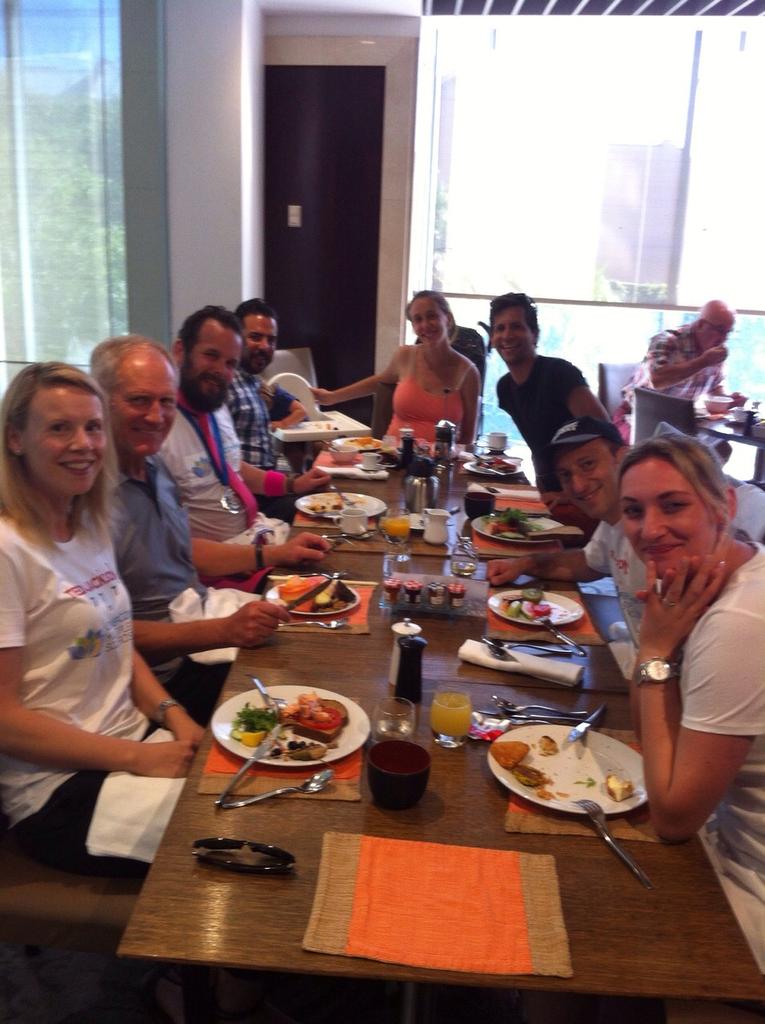 iknowtedjackson's tweet photo. A well deserved breakfast with the Overcoming MS crew #tedtheledge http://t.co/X5L8LJntFc
