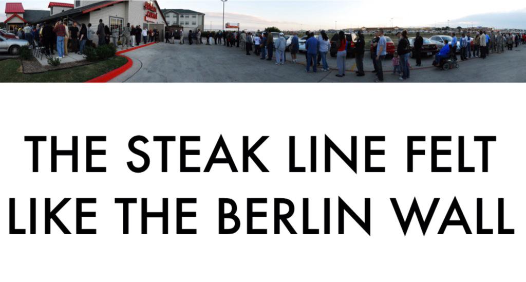 deathcab4fatty's tweet photo. So hungry, stuck in line at @GoldenCorral, just wants my meat. #GibbardProblems http://t.co/yoazqxWBQs