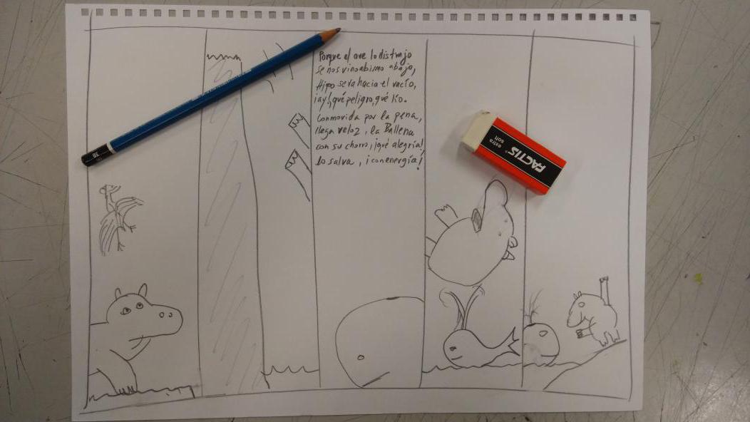 jlmejia's tweet photo. That's why I will never illustrate my books! Thanks Eric Rohmann for such a workshop @SAmericanSchool #iCreate2015 http://t.co/0wWLMUgDqo