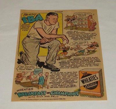 OkStateHistory's tweet photo. Wow, that's really cool! RT @STILLbroH2O: @OkStateHistory Mr. Iba's Wheaties ad from 1948. #okstate http://t.co/PeczicvG7M