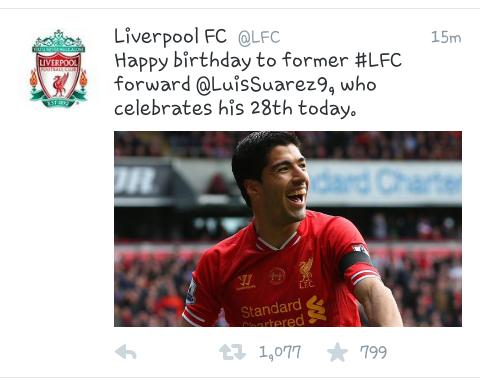  Remind Us Luis Suarez ....
Happy Birthday 