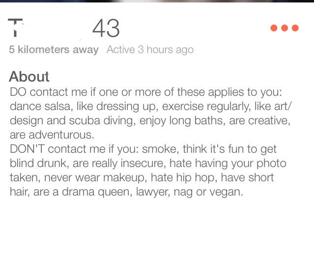 tinderfession's tweet photo. Fussy much ...? http://t.co/gxrBkTl7me