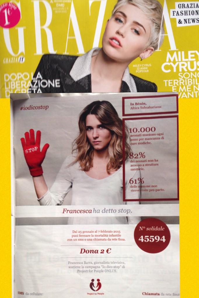 francescabarra's tweet photo. su Grazia,la campagna #projectforpeople che sostengo Contro la mortalità infantile.iodicostop.da domani donate2euro: http://t.co/hJ34jqQJBg
