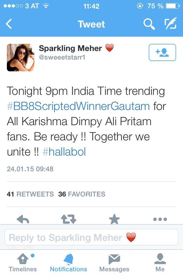 chaandaniya's tweet image. Insecurity shown by others' fans!Instead of supporting their favs, they're trending this!#BB8 #WorldWithGautamGulati