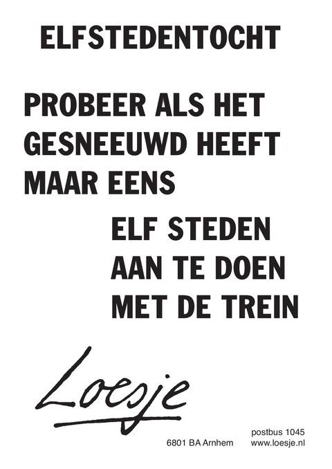 LoesjeNL's tweet photo. **elfstedentocht 
probeer als het sneeuwt maar eens 
elf steden aan te doen met de trein**
#Loesje @NS_online http://t.co/iGxi0IEg3B
