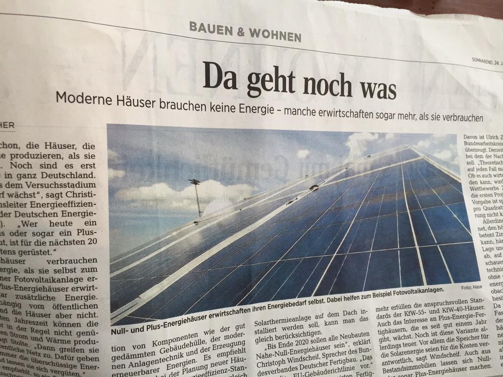 Toller Artikel heute in der <a href="/HAZ/">HAZ</a> zum Thema #Photovoltaik #Anlage #kfw40