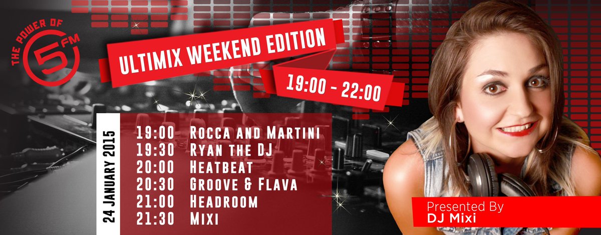 5FM's tweet photo. Check out tonight's killer line up on the #UltimixWeekendEdition http://t.co/uZyBT6ABZ4