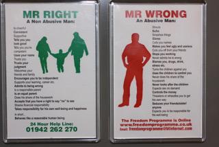 Mr Wrong/ Mr Right fridge magnets for sale. Help to fund our 24 hour help line/ help desk. 
freedomprogramme.co.uk