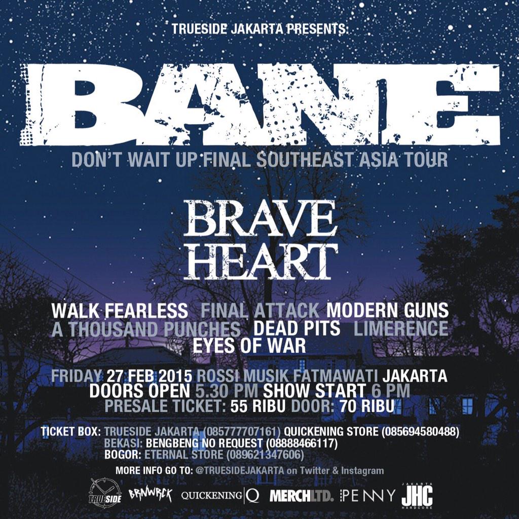 Get ready for @BaneCentral on the 27th Feb @ Rossi Music. Ticketbox <a href="/TRUESIDEJAKARTA/">TRUESIDE JAKARTA</a> #baneJKT #farewellbane "