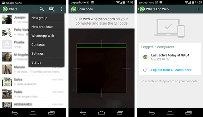 WhatsAppForAll's tweet photo. #WhatsApp for #Android Can already see the #WhatsappForWeb option from the menu: http://t.co/H6TSZ9OuuR #WhatsAppWeb http://t.co/37BMeQ9UT1