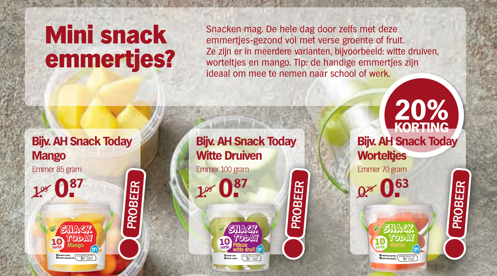 Heerlijk en gezond snacken. Nieuw en direct met 20% probeerkorting!