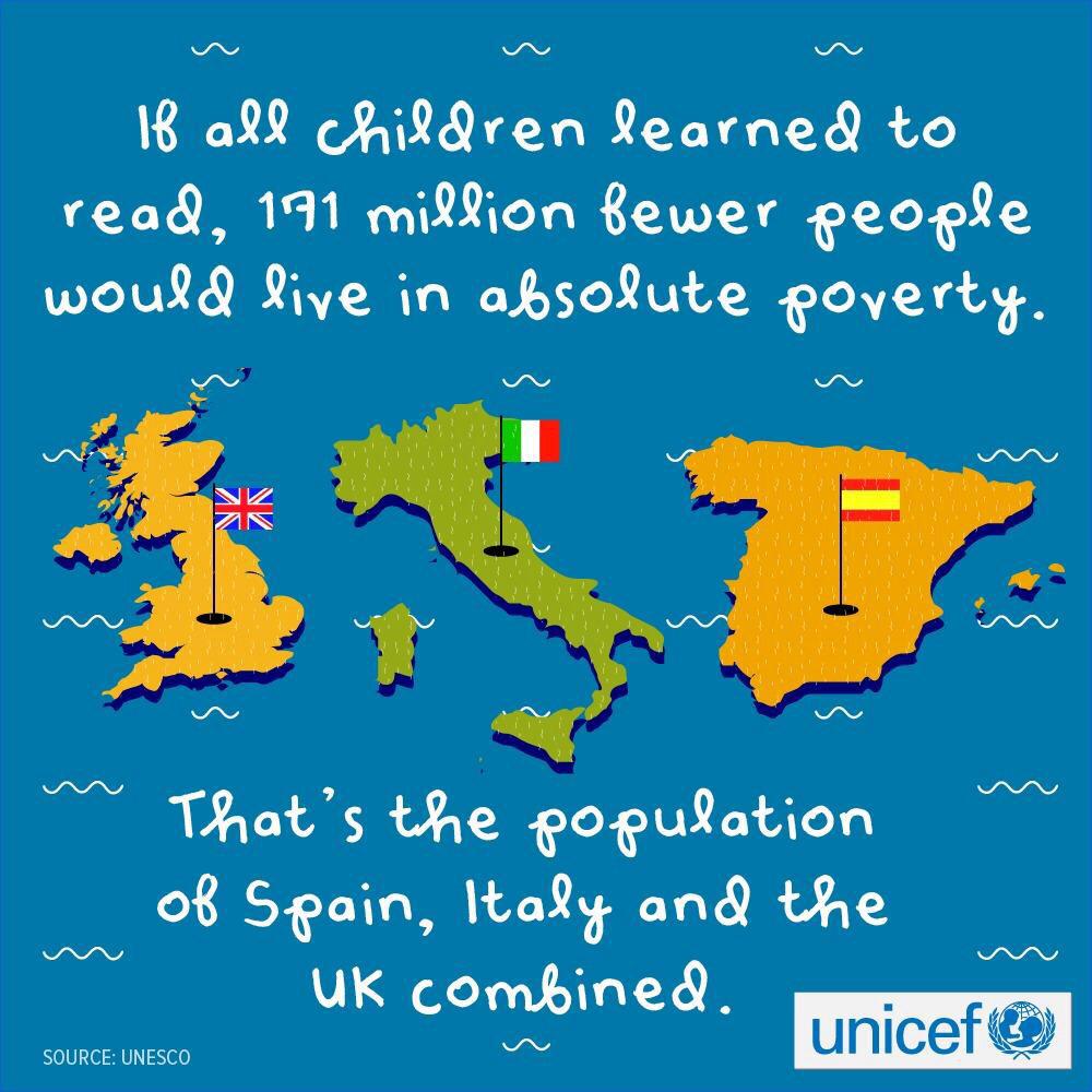 qefall's tweet photo. @UNICEF: If #EVERYchild learned 2read, 171m fewer would live in #poverty! #education #UniteBlue #LibCrib #OWS #wef15 http://t.co/Lb2KUUgN4B