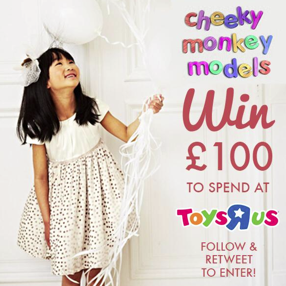 CheekyMonkeyMdl's tweet photo. #New #competition! For the chance to #WIN #£100 to #SPEND at @ToysRUs simply #Follow &amp; #RT to enter #GIVEAWAY #CMM http://t.co/xeaPZzgTwr