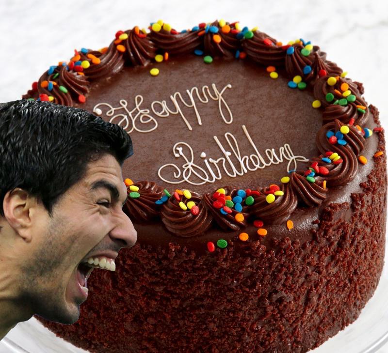 Happy Birthday, Luis Suarez, 28. Here\s something you ARE allowed to sink your teeth into... 