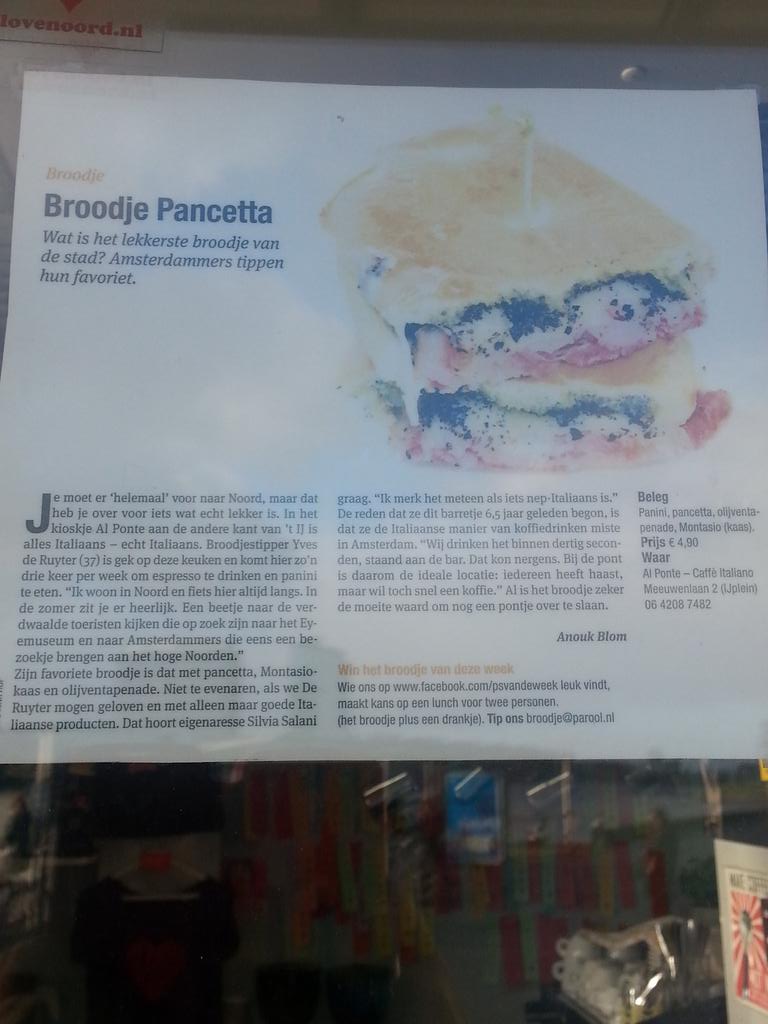 Aan de wandel in #020nrd, ofwel mijn eigen "durp". Eindigen bij <a href="/ALPonte_IJplein/">AL PONTE</a> heerlijke broodjes!