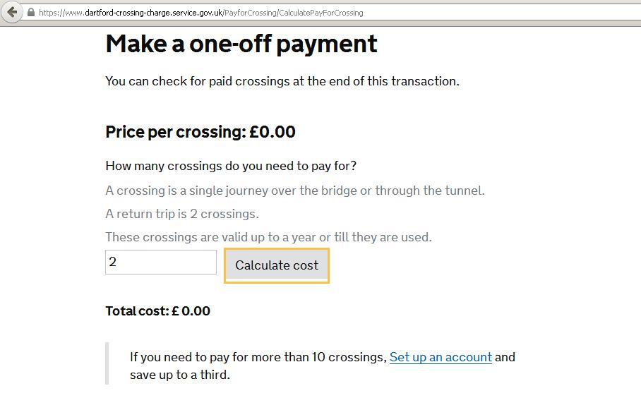 djjamesrae's tweet photo. @DartCharge Do we get to cross for free this weekend? No matter what I try, the total amount payable is always zero! http://t.co/XNK9EzwiLp