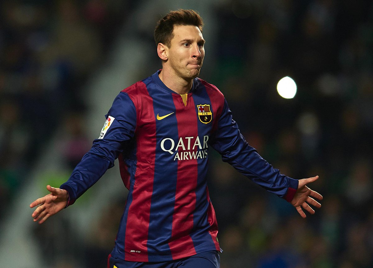 SportsCenter's tweet photo. Lionel Messi is ridiculous! Two goals &amp; two assists for King Leo as Barcelona routs Elche, 6-0. http://t.co/bvE2JWQNeT