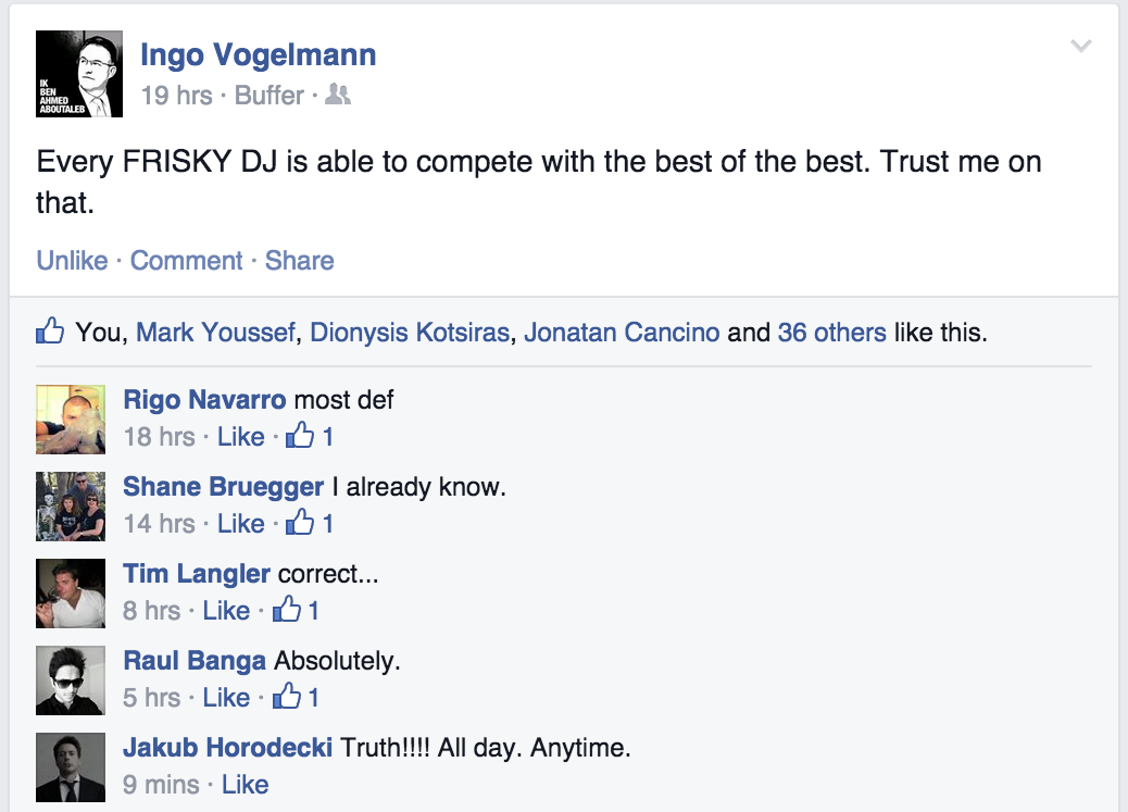 friskyradio's tweet photo. True words of wisdom by @vogelmann —> http://t.co/bSBJ2e3Rwz