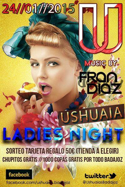 UshuaiasBadajoz's tweet photo. Ushuaia está repartiendo mil copas gratis antes de las 4:30 y todo gracias por ser la noche especial de las chicas http://t.co/5gunUvTqIe
