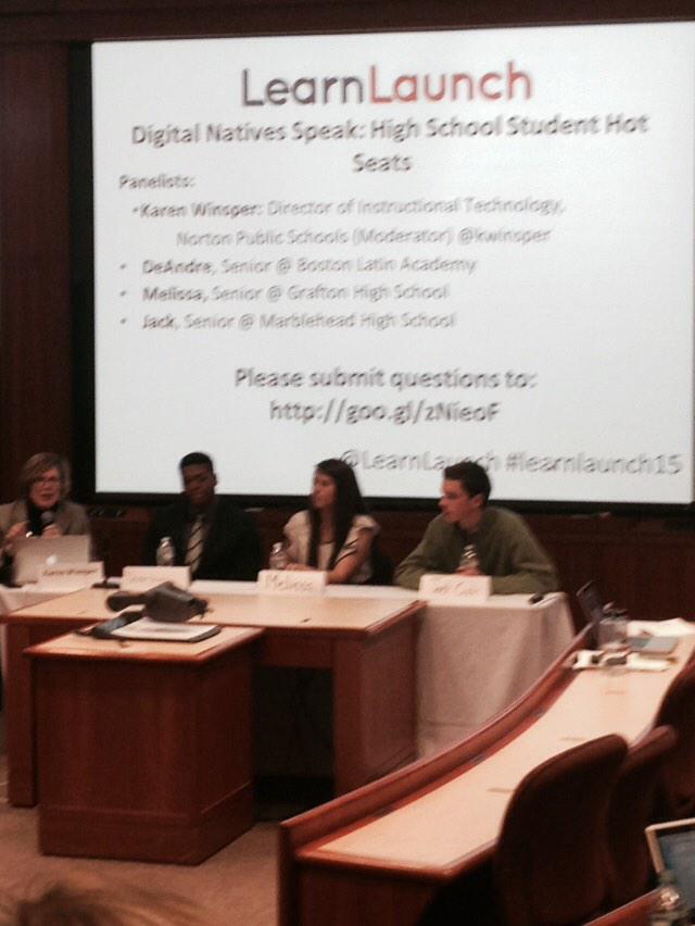 LearnLaunch's tweet image. Excited to have local high school students speaking about how they use #edtech in school! @kwinsper learnlaunch15