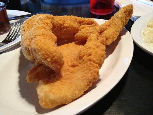 Our Fried Catfish! Great dish to cheer up a cold January day. (Photo by Yelp User Raul G.)