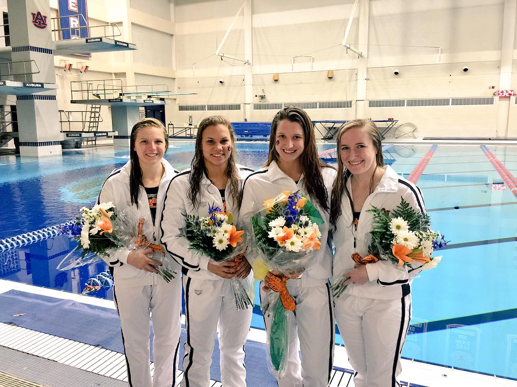 AuburnSwimDive's tweet photo. Congrats to our great senior class. Thank you for the impact you've made on this program. #WarEagle http://t.co/gaMrFRqS4l